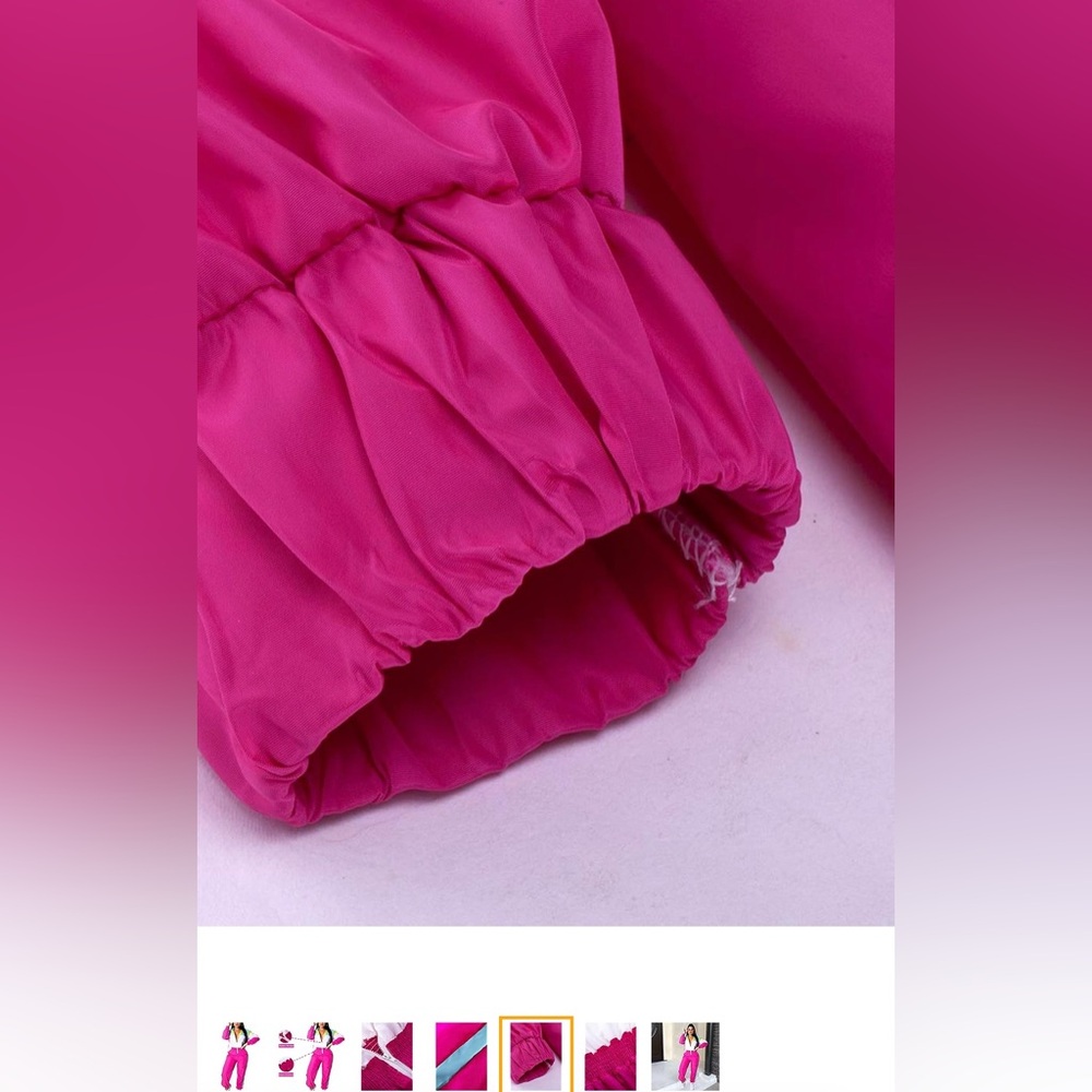 VOIKERDR Women Colorblock One Piece Outfits Set High Waist Windbreaker Jumpsuit - Picture 8 of 12